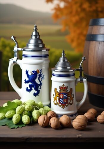boccali per birra con sfondo country