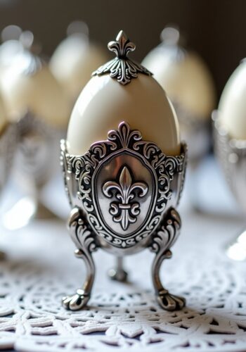 reggiuova in silver con giglio
